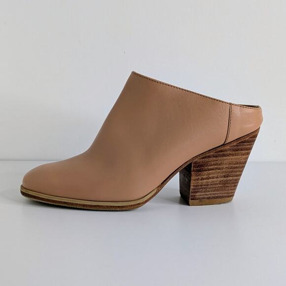 Rachel Comey Mars Mule 6 Nude Leather Block Heel Clog Minimalist - Picture 1 of 15